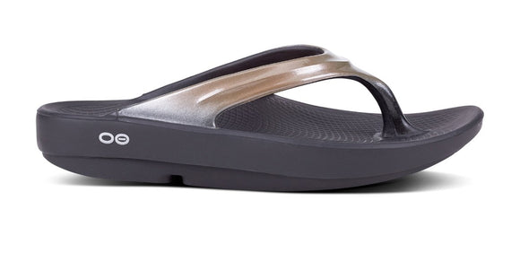 Oofos Oolala Luxe Women's Flip Flop (Black & Latte) LIMITED SIZES