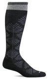 Women's Full Floral (Wide Calf Fit) Compression Socks (15-20mmHG) Black by Sockwell
