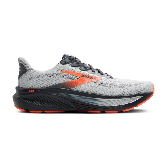 Brooks Men's Ghost 17 Oyster Mushroom/Orange/Ebony (D Width)