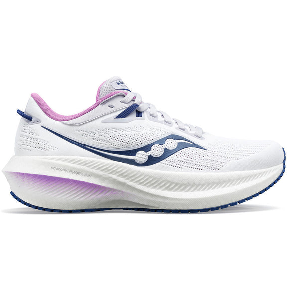 Women's Saucony Triumph 21 White/Indigo (B Width)