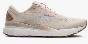 Brooks Women's Ghost 16 Running Shoe Almond Peach/Coconut/Purple (B Width) NEW WINTER 2024 COLOR