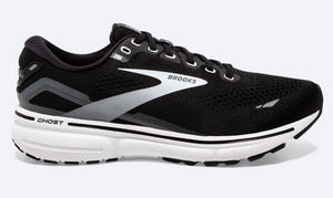 Brooks Men's Ghost 15 Black/Blackened Pearl/White (D Width)
