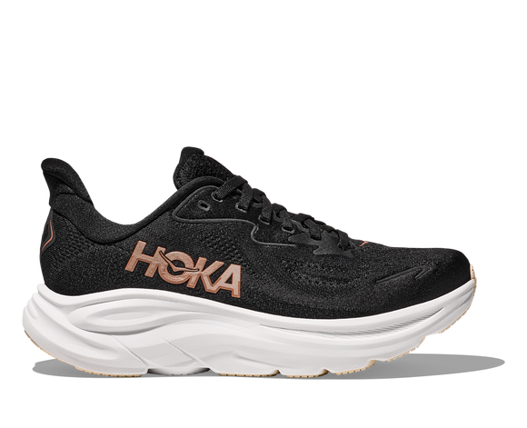 Hoka Women's Clifton 10 Black/Rose Gold (B & D Width) SHIPS AFTER MAY 15TH