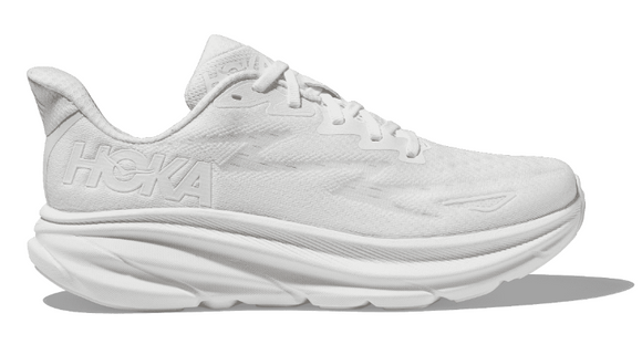 Hoka Women's Clifton 9 All White (B & D Width) NEW Spring 2024 Color