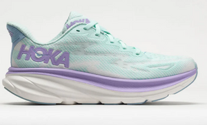 Hoka Women's Clifton 9 Sunlit Ocean/Lilac Mist (B & D Width) NEW Fall 2023