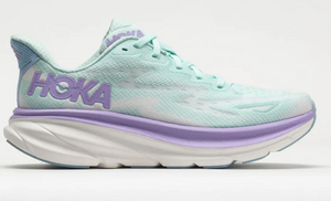 Hoka Women's Clifton 9 Sunlit Ocean/Lilac Mist (B & D Width)