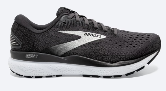 Brooks Men s Ghost 16 Black Grey White D or 2E Width NEW 2024 Mass General Brigham Foot Ankle Store