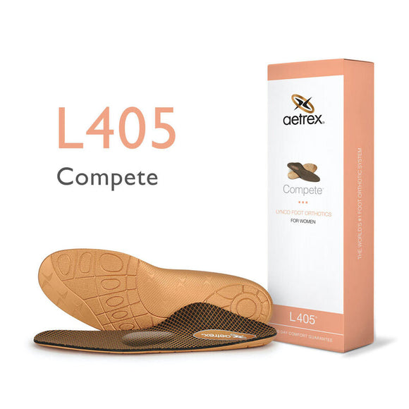 Aetrex Lynco Women's L405 Complete Med/High Arch Orthotic with Metatarsal Support