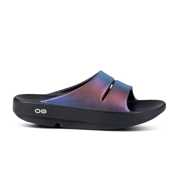 Oofos OOahh Luxe Slide Midnight Spectre NEW 2024 COLOR