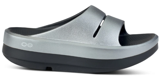 Oofos Women's Oomega OOahh Slide Basalt (PLATFORM STYLE)