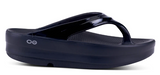 Oofos Women's  Oomega Oolala Flip Flop All Black PLATFORM STYLE