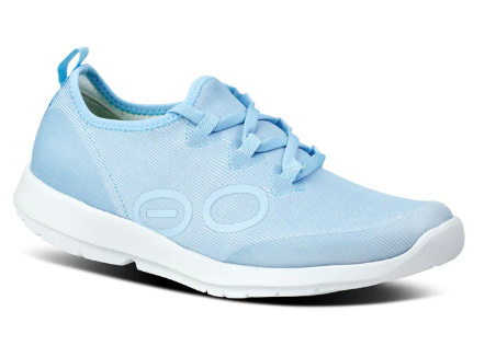 Oofos Women's OOMG Sport LS Shoe White/Carolina Blue