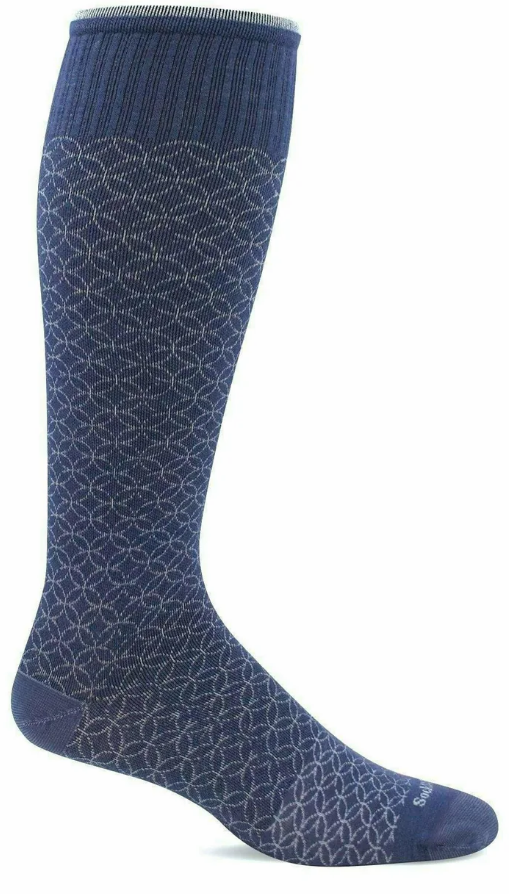 Women's Featherweight Fancy Compression Socks (15-20mmHG) Denim by Sockwell