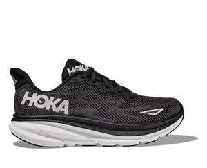 Hoka Men's Clifton 9 Black/White (D & 2E Width) Up to Size 16