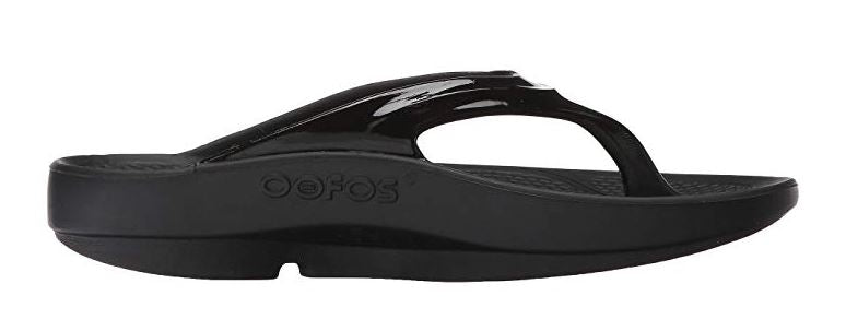 Oofos Oolala Luxe Women's Flip Flop Black & Rosewood NEW SUMMER