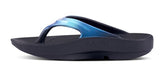 Oofos Oolala Luxe Women's Flip Flop (Black & Atlantis Blue)