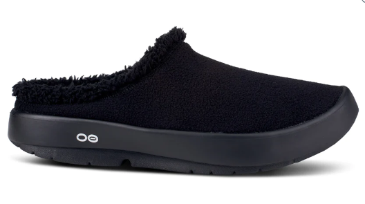 Oofos Men's OOcoozie Mule Slipper - Black Sherpa