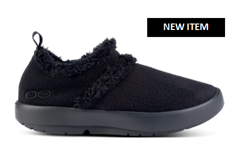 Oofos Women's OOcoozie Eezee Low Slipper - Black Sherpa