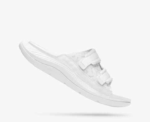 Hoka All Gender Ora Luxe Recovery Slide Adjustable White