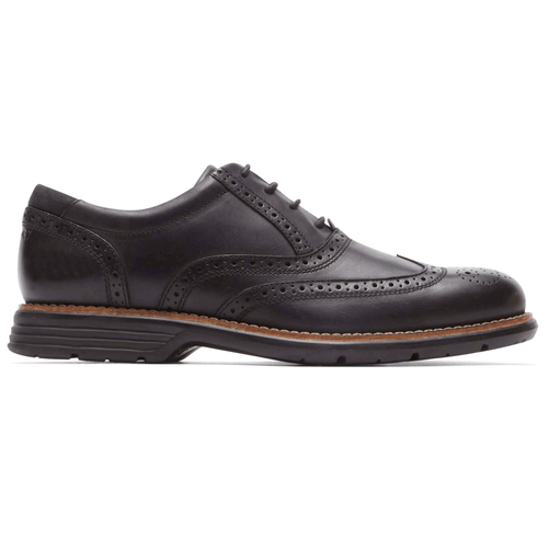 Rockport Men's Total Motion Fusion Black Wingtip Shoe (D or 2E